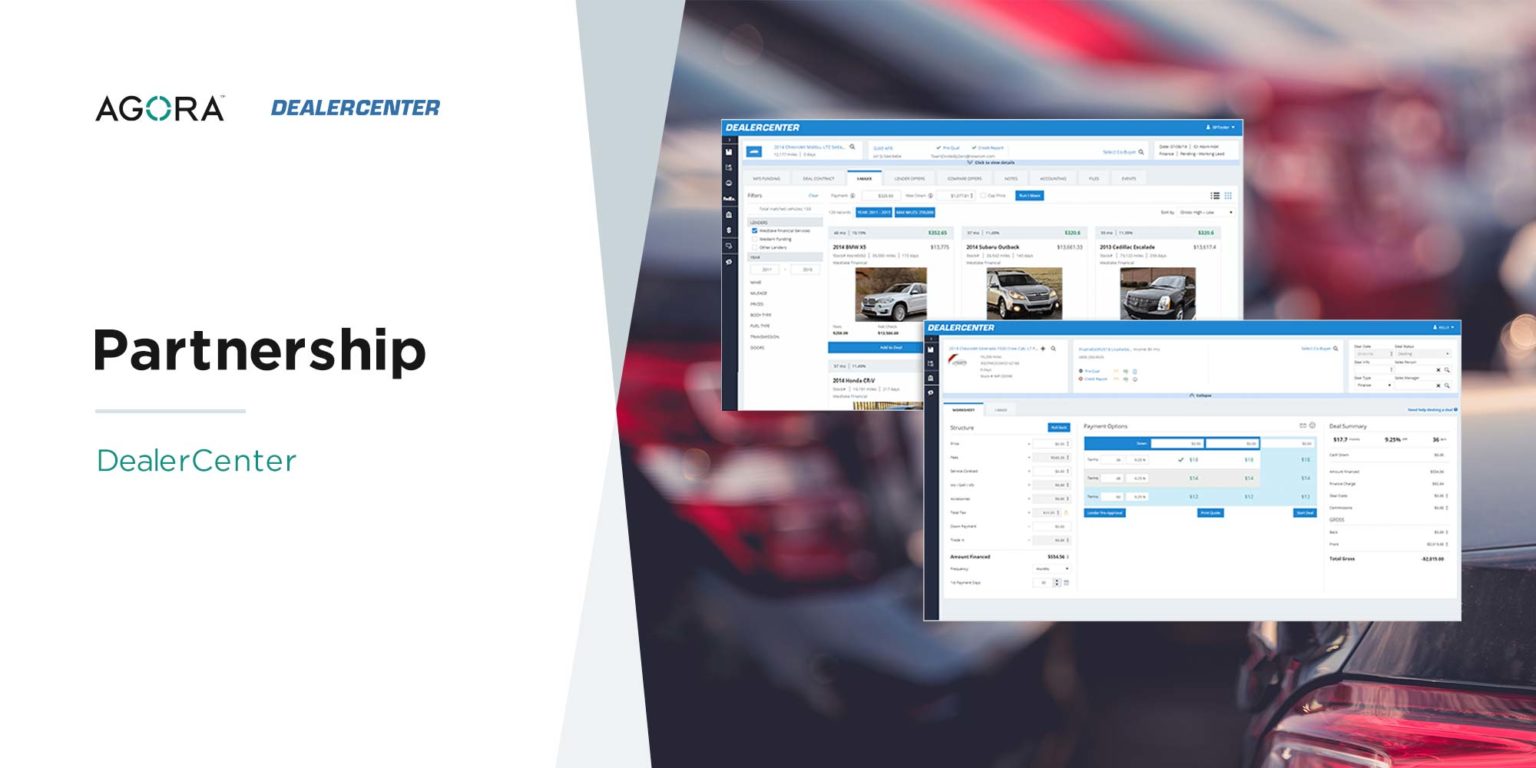 Agora Announces Integration With DealerCenter - Agora Data, Inc.