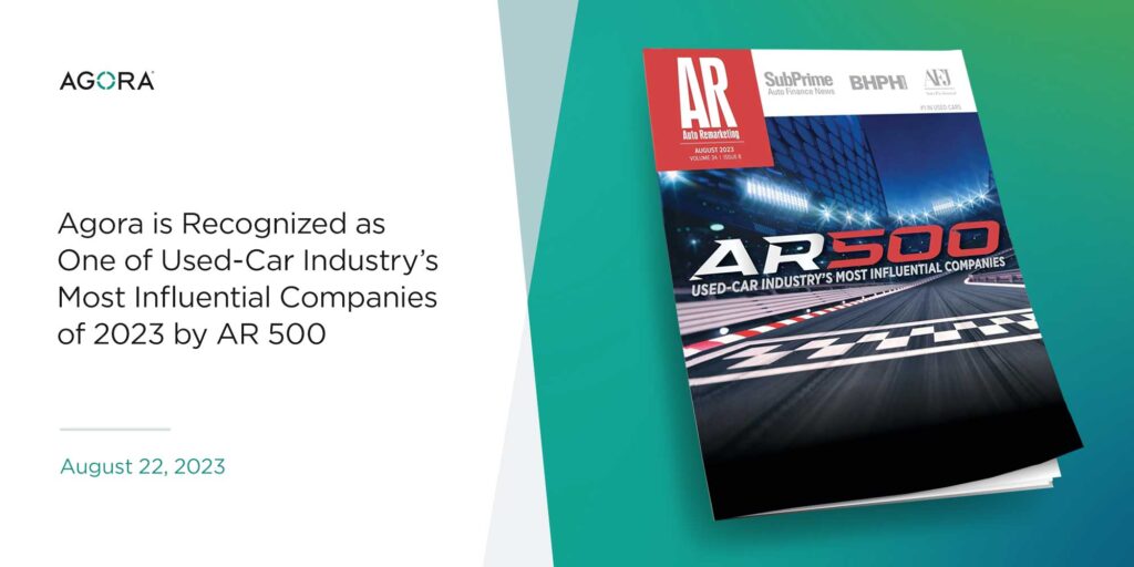 Agora is Recognized as One of Used-Car Industry’s Most Influential Companies of 2023 by AR 500