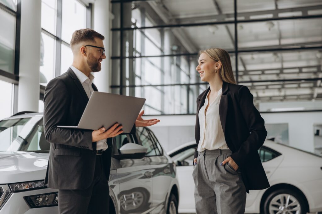 Auto dealer analyzing portfolio performance